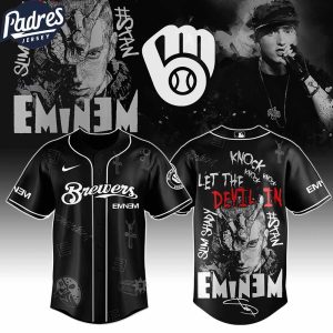 Milwaukee Brewers MLB x Eminem Stans To Launch In Theatres Worldwide Custom Baseball Jersey