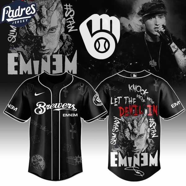Milwaukee Brewers MLB x Eminem Stans To Launch In Theatres Worldwide Custom Baseball Jersey