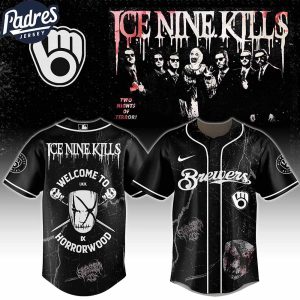 Milwaukee Brewers MLB x Ice Nine Kills Welcome to Horrorwood Custom Baseball Jersey