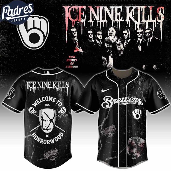 Milwaukee Brewers MLB x Ice Nine Kills Welcome to Horrorwood Custom Baseball Jersey