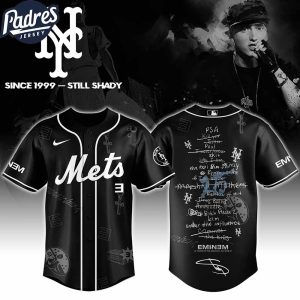 New York Mets MLB x Eminem 25th The Slim Shady LP List Music Custom Baseball Jersey