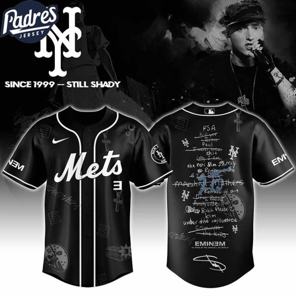 New York Mets MLB x Eminem 25th The Slim Shady LP List Music Custom Baseball Jersey