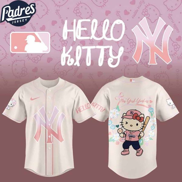New York Yankees Hello Kitty 2025 For Fans Baseball Jersey 1