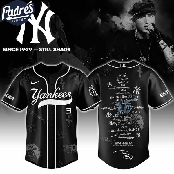 New York Yankees MLB x Eminem 25th The Slim Shady LP List Music Custom Baseball Jersey