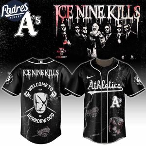 Oakland Athletics MLB x Ice Nine Kills Welcome to Horrorwood Custom Baseball Jersey