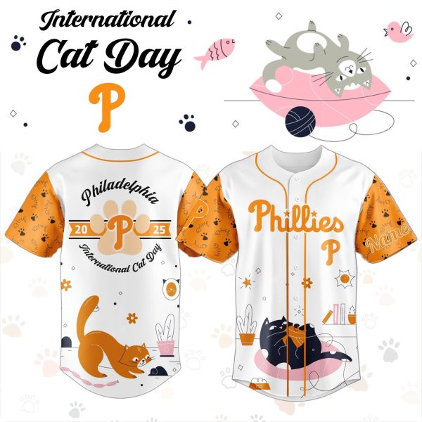 Philadelphia Phillies International Cat Day Baseball Jersey 2025