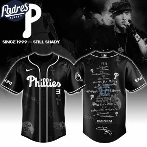 Philadelphia Phillies MLB x Eminem 25th The Slim Shady LP List Music Custom Baseball Jersey
