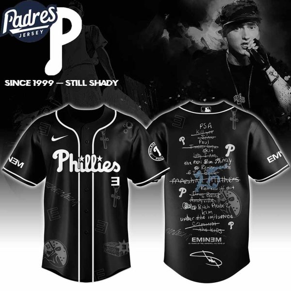 Philadelphia Phillies MLB x Eminem 25th The Slim Shady LP List Music Custom Baseball Jersey