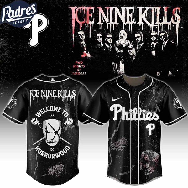 Philadelphia Phillies MLB x Ice Nine Kills Welcome to Horrorwood Custom Baseball Jersey