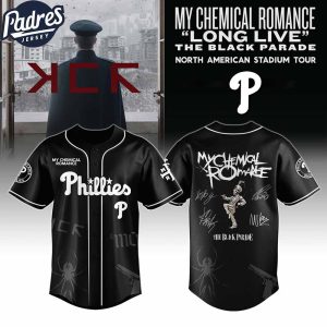 Philadelphia Phillies MLB x My Chemical Romance Long Live The Black Parade North American Stadium Tour Custom Baseball Jersey