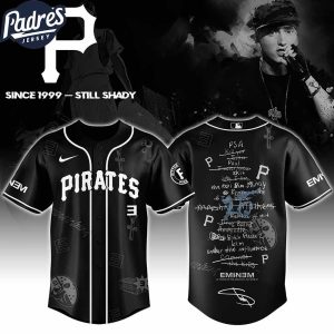 Pittsburgh Pirates MLB x Eminem 25th The Slim Shady LP List Music Custom Baseball Jersey