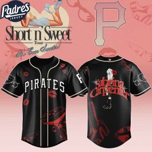 Pittsburgh Pirates MLB x Sabrina Carpenter Short n' Sweet Black Velvet Custom Baseball Jersey