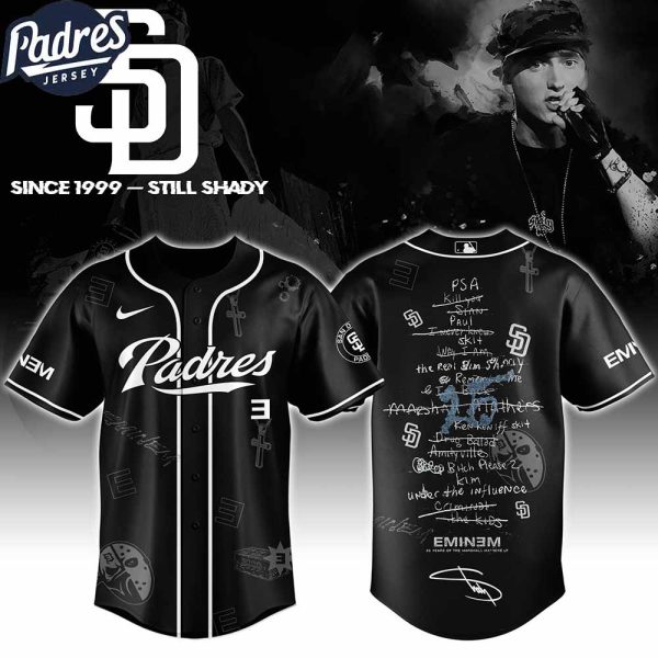 San Diego Padres MLB x Eminem 25th The Slim Shady LP List Music Custom Baseball Jersey