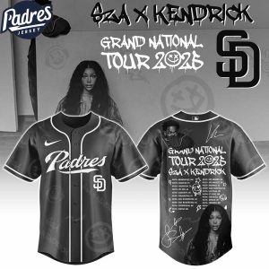San Diego Padres MLB x Kendrick Lamar x SZA Grand National Tour Custom Baseball Jersey