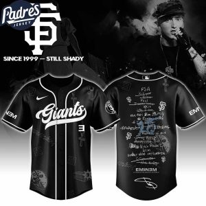 San Francisco Giants MLB x Eminem 25th The Slim Shady LP List Music Custom Baseball Jersey