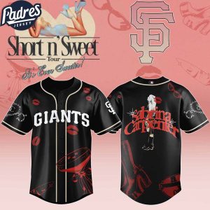 San Francisco Giants MLB x Sabrina Carpenter Short n' Sweet Black Velvet Custom Baseball Jersey
