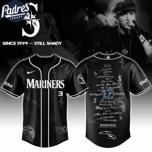 Seattle Mariners MLB x Eminem 25th The Slim Shady LP List Music Custom Baseball Jersey