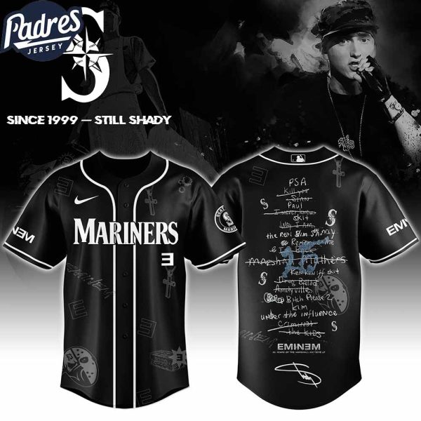 Seattle Mariners MLB x Eminem 25th The Slim Shady LP List Music Custom Baseball Jersey