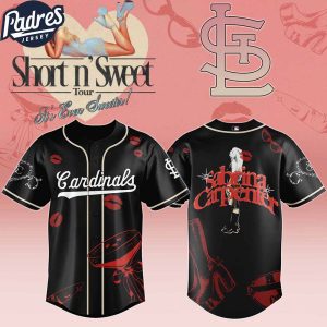 St Louis Cardinals MLB x Sabrina Carpenter Short n' Sweet Black Velvet Custom Baseball Jersey