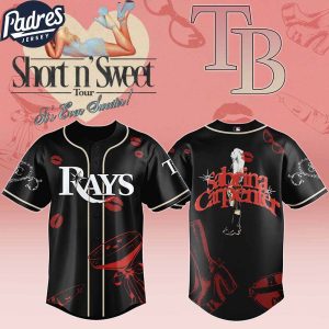 Tampa Bay Rays MLB x Sabrina Carpenter Short n' Sweet Black Velvet Custom Baseball Jersey