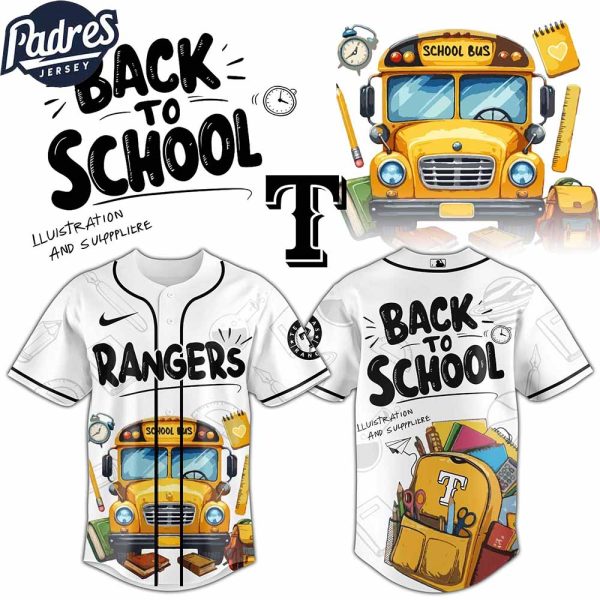 Texas Rangers MLB x Back To School Custom Baseball Jersey