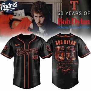 Texas Rangers MLB x Bob Dylan 60th Bringing It All Back Home Custom Baseball Jersey