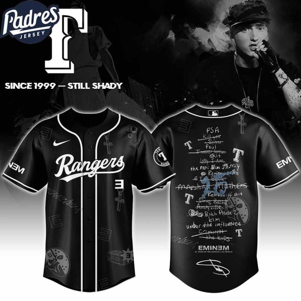 Texas Rangers MLB x Eminem 25th The Slim Shady LP List Music Custom Baseball Jersey