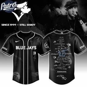 Toronto Blue Jays MLB x Eminem 25th The Slim Shady LP List Music Custom Baseball Jersey