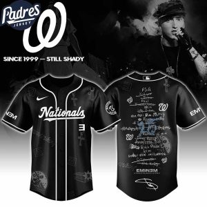 Washington Nationals MLB x Eminem 25th The Slim Shady LP List Music Custom Baseball Jersey