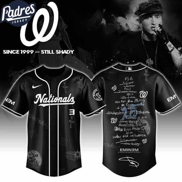 Washington Nationals MLB x Eminem 25th The Slim Shady LP List Music Custom Baseball Jersey