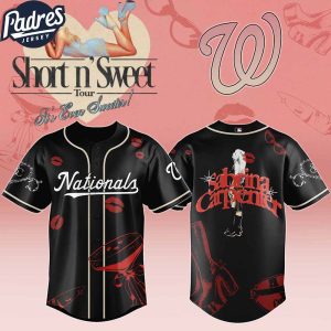 Washington Nationals MLB x Sabrina Carpenter Short n' Sweet Black Velvet Custom Baseball Jersey
