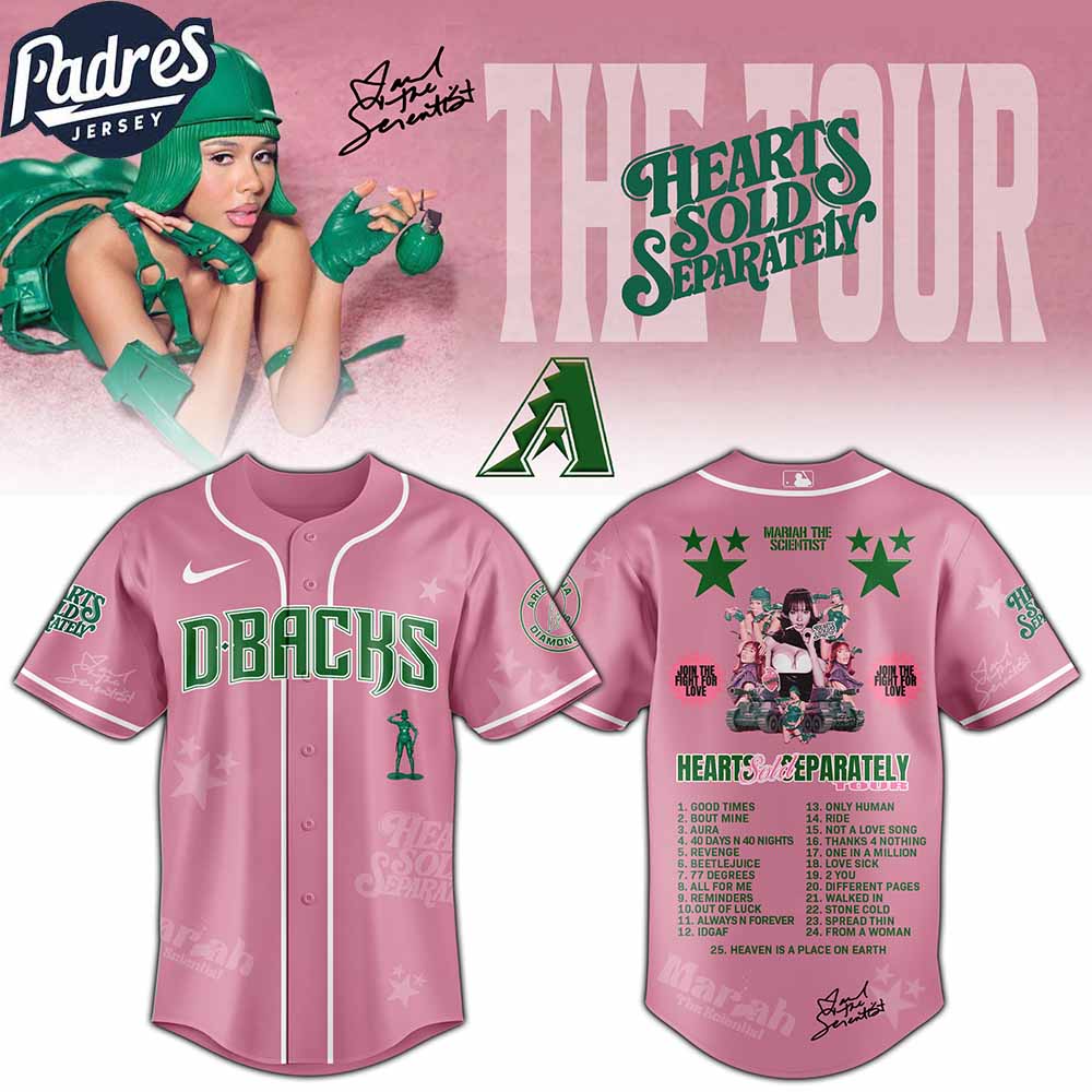 Arizona Diamondbacks MLB x Mariah the Scientist Tour Custom Baseball Jersey Arizona Diamondbacks MLB x Mariah the Scientist Tour Custom Baseball Jersey