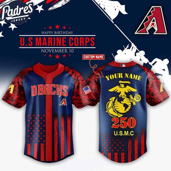 Arizona Diamondbacks MLB x USMC 250th Custom Baseball Jersey