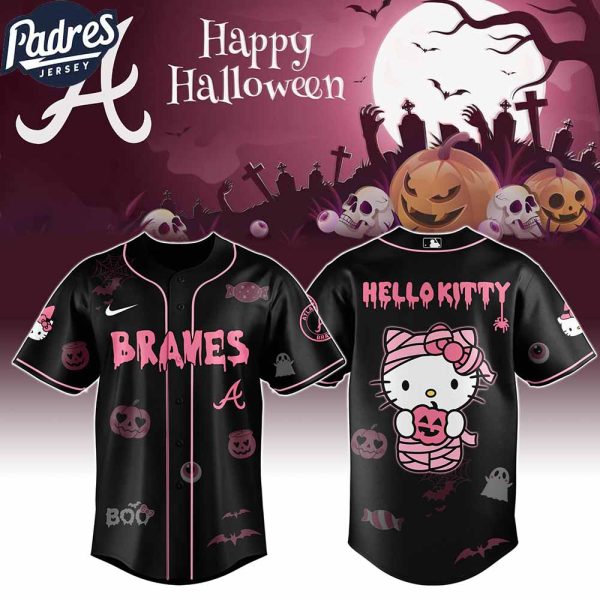 Atlanta Braves MLB x Hello Kitty Cosplay Halloween Baseball Jersey