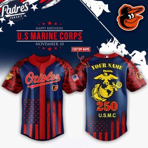 Baltimore Orioles MLB x USMC 250th Custom Baseball Jersey