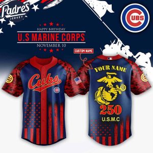 Chicago Cubs MLB x USMC 250th Custom Baseball Jersey