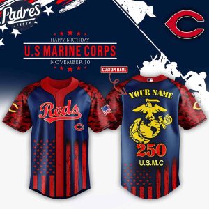 Cincinnati Reds MLB x USMC 250th Custom Baseball Jersey