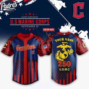 Cleveland Guardians MLB x USMC 250th Custom Baseball Jersey