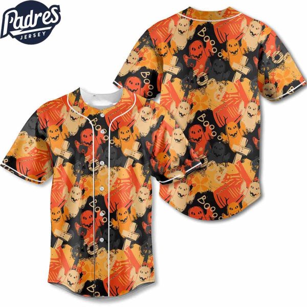 Fun Pumpkins Halloween Pattern Premium Quality Baseball Jersey Style