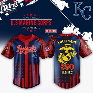 Kansas City Royals MLB x USMC 250th Custom Baseball Jersey
