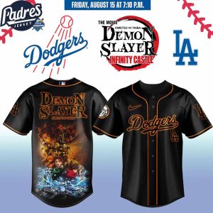 Los Angeles Dodgers MLB x Demon Slayer Custom Baseball Jersey 2025