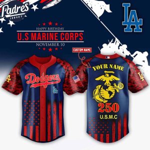 Los Angeles Dodgers MLB x USMC 250th Custom Baseball Jersey