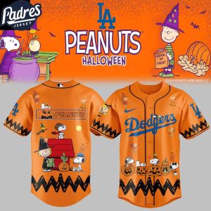 Los Angeles Dodgers Peanuts 75th Anniversary Celebrate 2025 Halloween Baseball Jersey