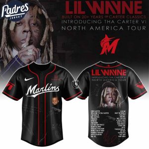 Miami Marlins MLB x Lil Wayne Tha Carter VI Tour Custom Baseball Jersey 1