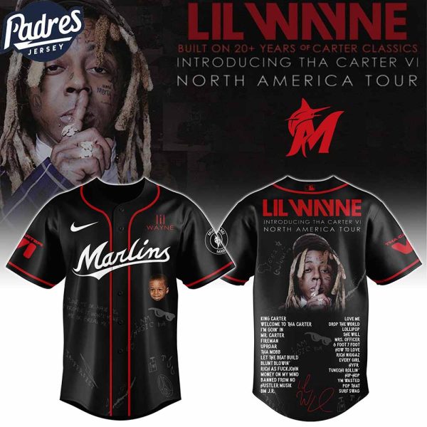 Miami Marlins MLB x Lil Wayne Tha Carter VI Tour Custom Baseball Jersey 1