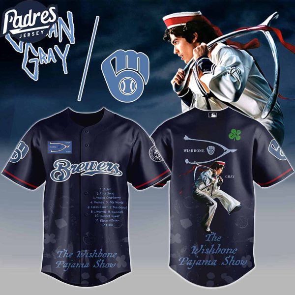 Milwaukee Brewers MLB x The Wishbone Pajama Show Custom Baseball Jersey