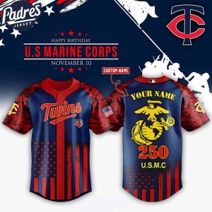 Minnesota Twins MLB x USMC 250th Custom Baseball Jersey