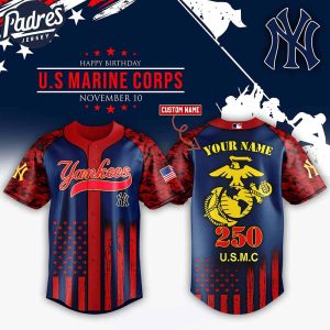 New York Yankees MLB x USMC 250th Custom Baseball Jersey