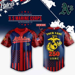 Oakland Athletics MLB x USMC 250th Custom Baseball Jersey