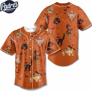 Orange Halloween Ghost Pumkin Premium Quality Baseball Jersey Style